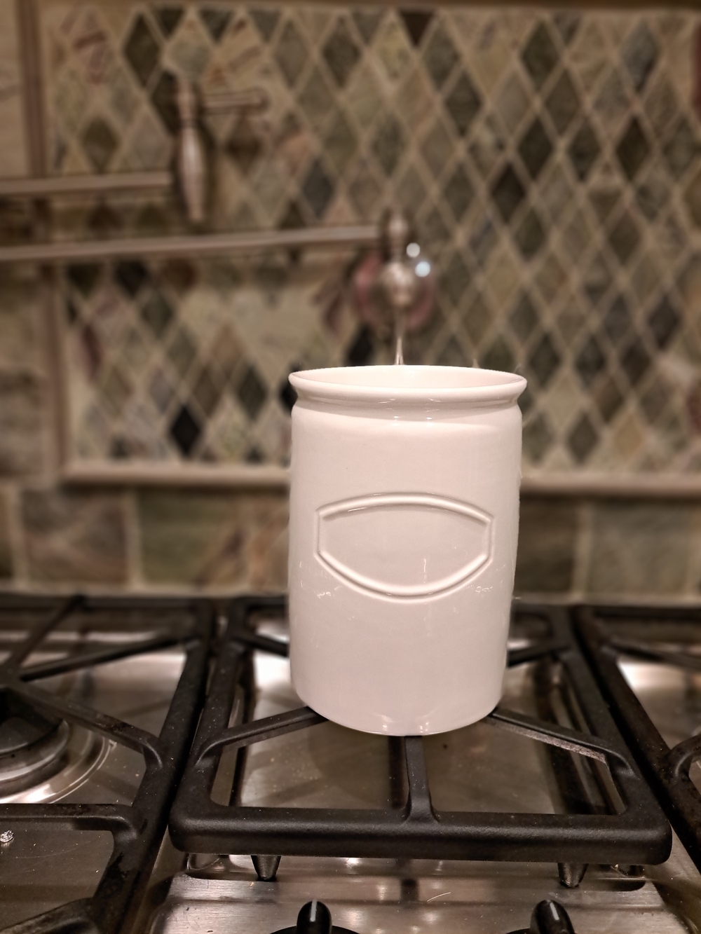 White Ceramic Utensil Crock